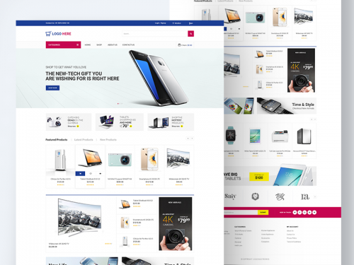 e-commerce website home page design