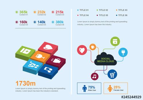 Cloud and Social Media Infographic - 245244929