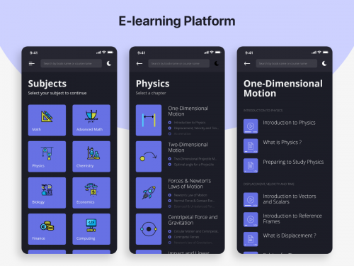 E-learning Platform - Dark Mode