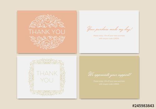 Set of Thank You Card Layouts - 245983843