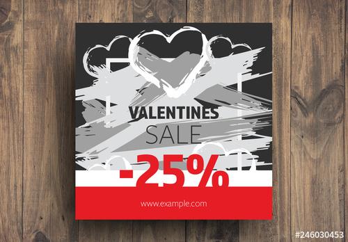 Sale Card Layout with Red Accents - 246030453