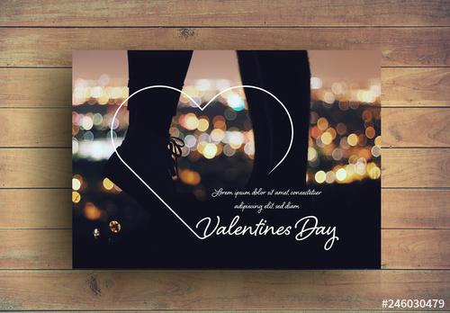 Valentine's Day Photo Frame Card Layout - 246030479