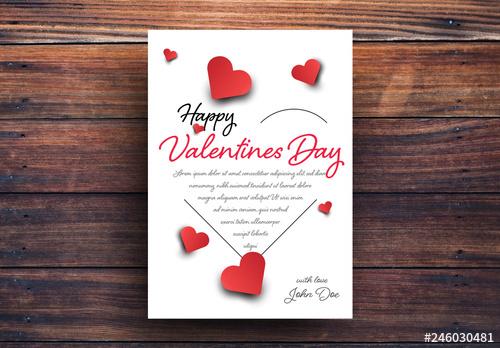 Valentine's Day Card with Heart Silhouette - 246030481