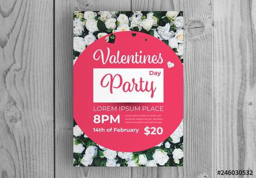 Valentine's Day Party Invitation Layout - 246030532