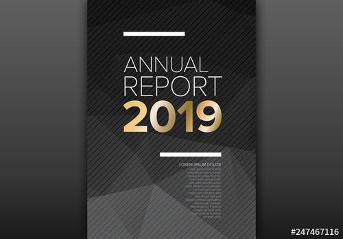 Annual Report Cover Layout with a Geometric Background - 247467116