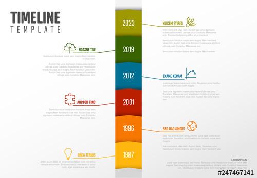 Vertical Multicolored Timeline Infographic - 247467141