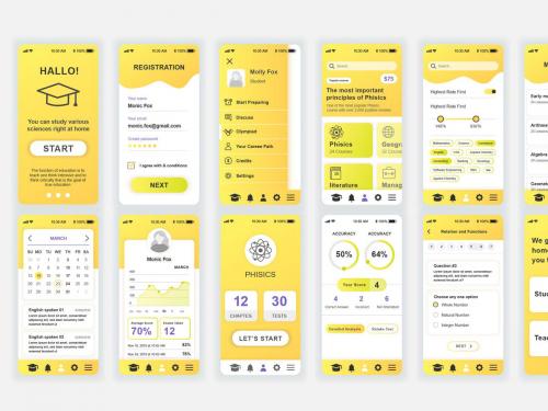 Education Mobile App UX and UI Kit