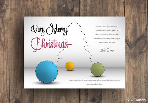 Illustrated Christmas Card Layout - 237760559