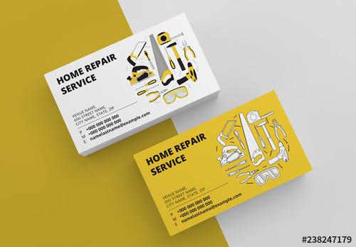 Home Repair Business Card Layout in Two Colors - 238247179