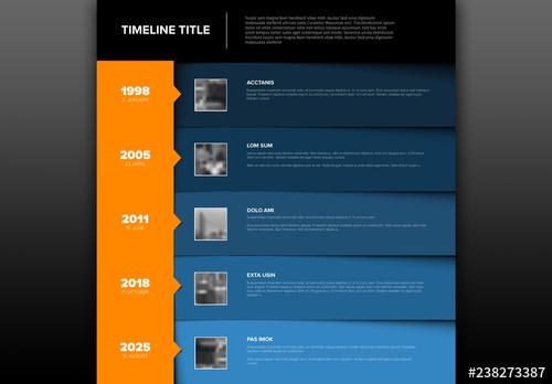 Timeline Infographic Layout with Stacked Info Boxes - 238273387