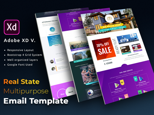 Email Newsletter Template With Adobe xd (Bootstrap 4)