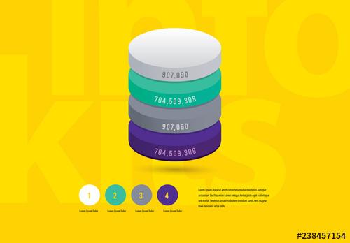 Infographic Layout with 3D Circular Elements - 238457154