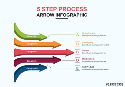 Infographic Layout with Arrow Elements - 239375533