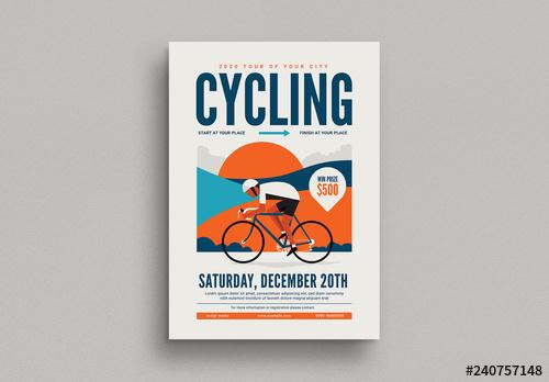 Cycling Event Flyer Layout - 240757148