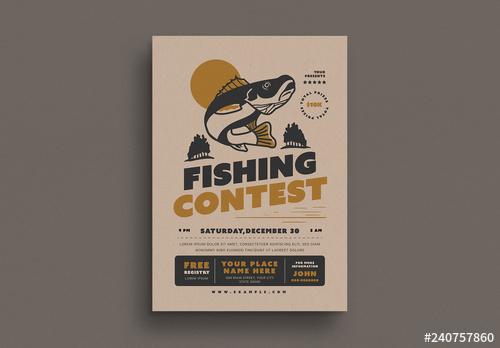 Fishing Contest Event Flyer Layout - 240757860