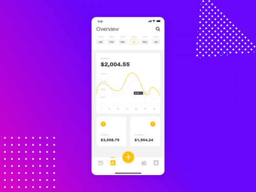 Expense Overview concept design for mobile app