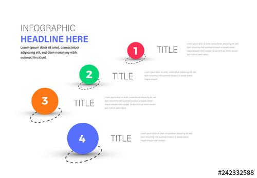 Infographic Layout with Colored Circles - 242332588