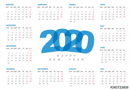 2020 Calendar Layout - 242722426