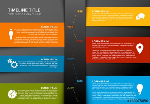 Multicolored Timeline Layout - 233075650