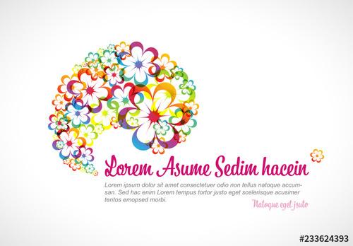 Web Banner Layout with Abstract Floral Illustrations - 233624393