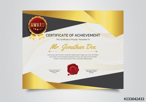 Award Certificate Layout with Geometric Designs - 233642433