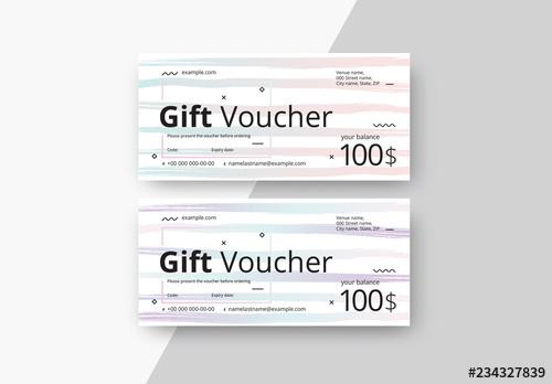 Gift Voucher Layouts with Gradient Stripes - 234327839