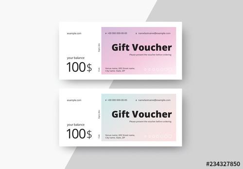 Gift Voucher Layouts with Gradients - 234327850