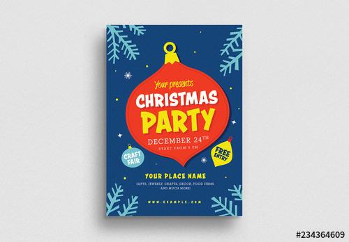Christmas Party Flyer Layout - 234364609