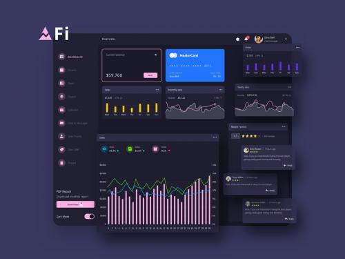 Fi Finance Dashboard Ui Dark - FP