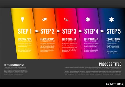 Colorful Gradient Five Step Infographic - 234751832