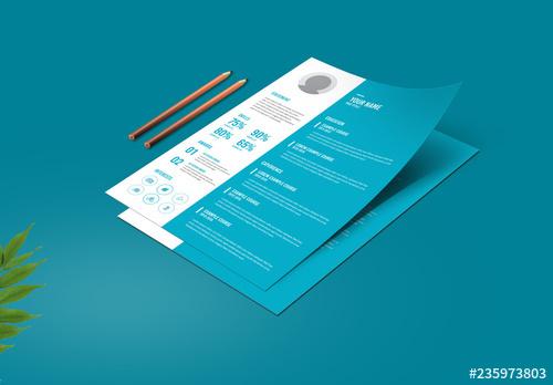 Light Blue and White Resume Layout - 235973803