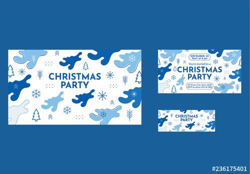 Christmas Social Media Cover and Post Layout with Snowflake and Christmas Tree Elements - 236175401
