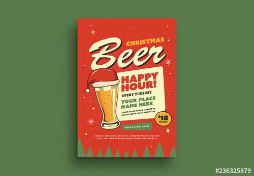 Holiday Happy Hour Flyer Layout - 236325879