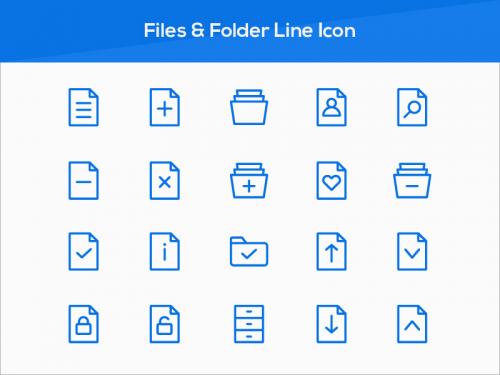 Files & Folder Line Icon