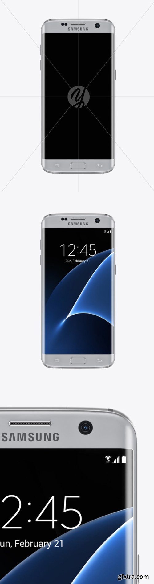 Silver Titanium Samsung Galaxy S7 Phone Mockup 52115