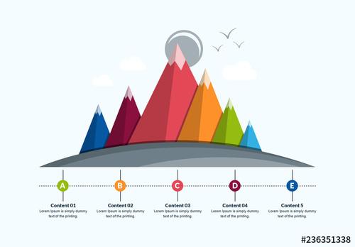 3D Mountain Range Infographic Layout - 236351338