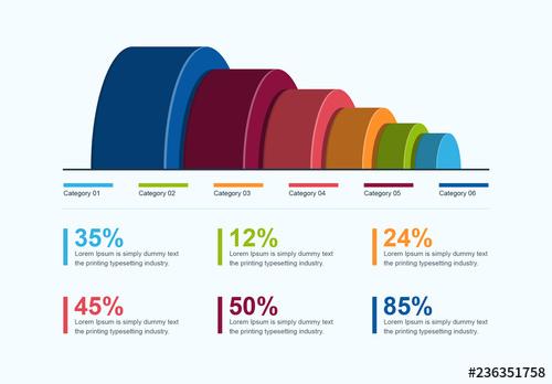 3D Rounded Infographic Layout - 236351758