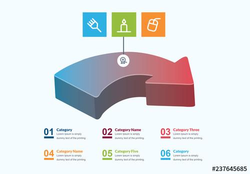 3D Arrow Infographic Layout - 237645685