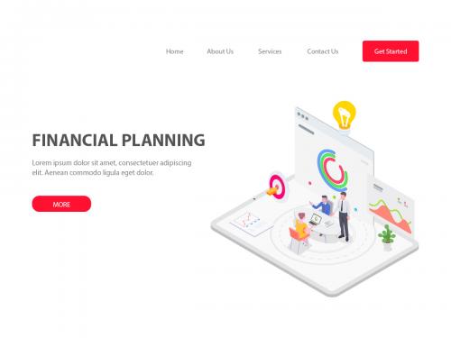 Financial Planning Isometric Illustration - FV