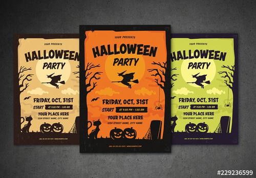 Halloween Party Flyer Layout - 229236599