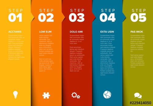 Infographic Layout with Overlapping Stripes - 229414050