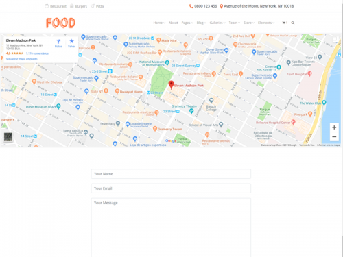 Find Us Page - Food WordPress Theme