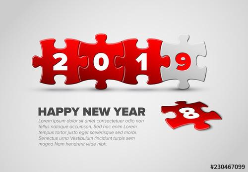 New Year Card Layout - 230467099