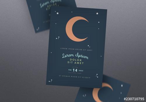 Event Poster Layout with Moon Illustration - 230710795