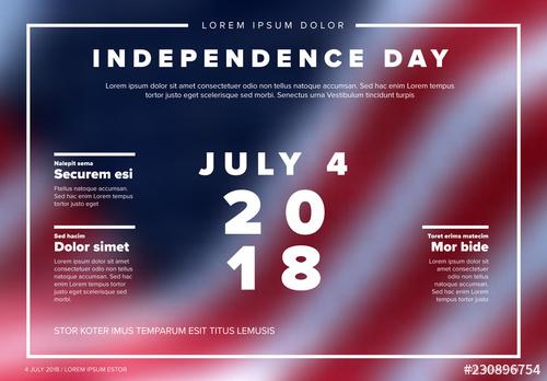 Independence Day Flyer with Flag - 230896754