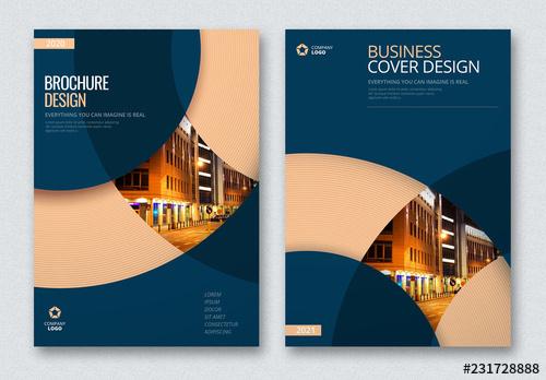 Business Report Cover Layouts with Circles - 231728888