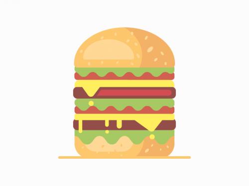 Flat Big Burger Illustration