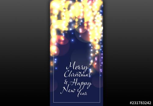 Holiday Web Banner with Lights Illustration - 231783242
