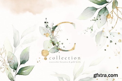 CM - Watercolor & Gold Leaves Collection - 3349153
