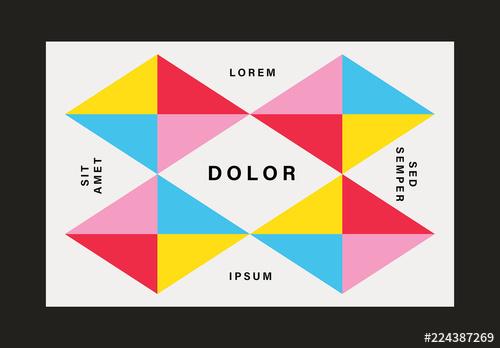 Diseños de tarjetas de empresa coloridas y de formas geométricas - 224387269